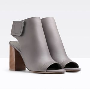 VINCE Faye peeptoe leather booties